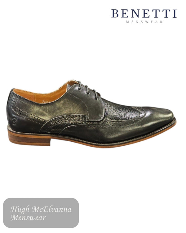Benetti PAULO Black Leather Lace - Up Dress Shoe - Hugh McElvanna Menswear