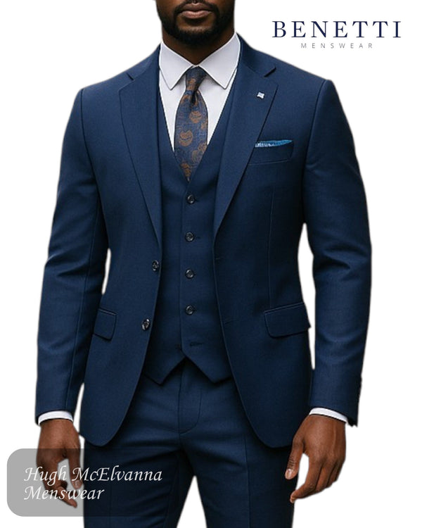 Benetti PETER Ink Comfort Fit Suit Jacket – Wool - Rich Men’s Formal Jacket with Self Design - Hugh McElvanna Menswear