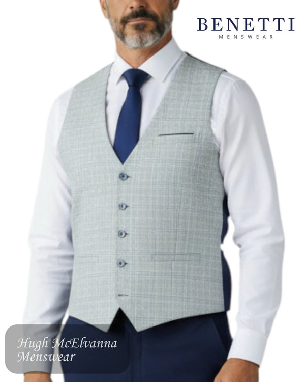 Benetti PHILIP Silver Waistcoat - Hugh McElvanna Menswear