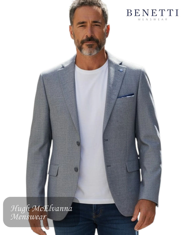 Benetti Pisa Blue Wool Rich Jacket - Hugh McElvanna Menswear