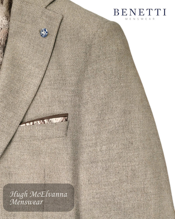 Benetti Pisa Stone Wool Rich Jacket - Hugh McElvanna Menswear