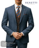 Benetti Tom Blue Tapered Fit Men’s Suit with Contrast Waistcoat - Hugh McElvanna Menswear