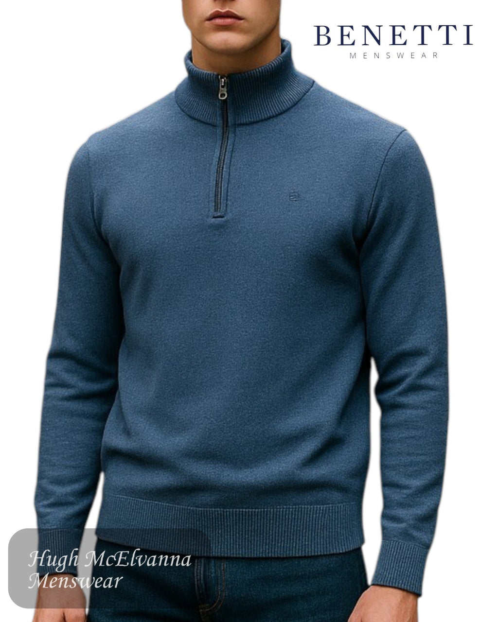 Benetti VERONA Quarter Zip Sweater - Hugh McElvanna Menswear