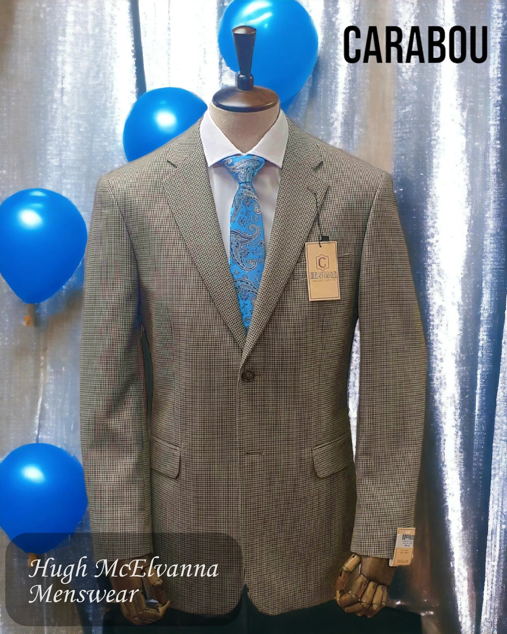 Blazer for men Brown Classic Check by Carabou Style: Heritage - Hugh McElvanna Menswear