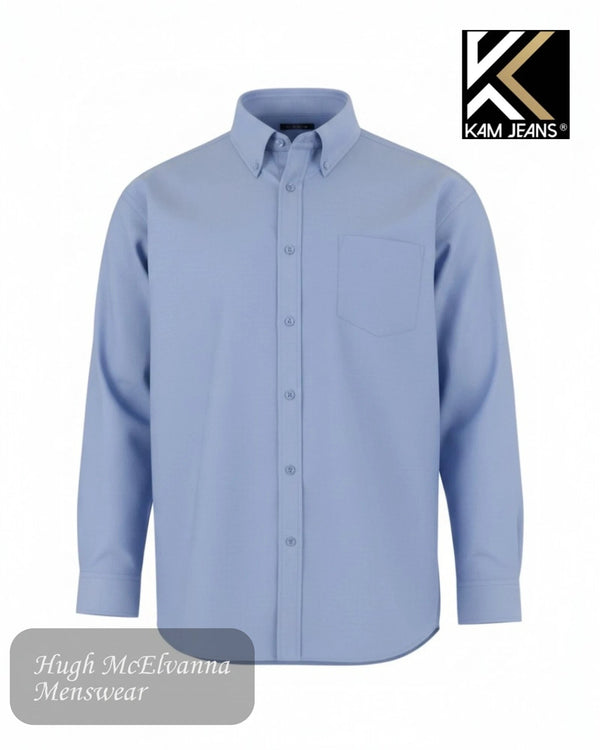 Blue King Size Long Sleeve Oxford Shirt | KBS 664A - Hugh McElvanna Menswear