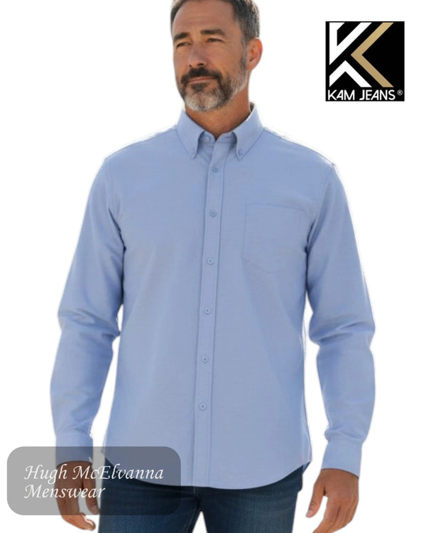 Blue King Size Long Sleeve Oxford Shirt | KBS 664A - Hugh McElvanna Menswear