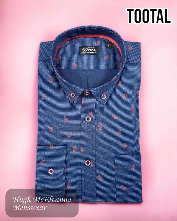 Blue Paisley Print Shirt by Tootal - TL7212B - Hugh McElvanna Menswear