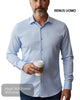 Blue Stretch Tapered Fit Mens Shirt Style: 18677/21 - Hugh McElvanna Menswear