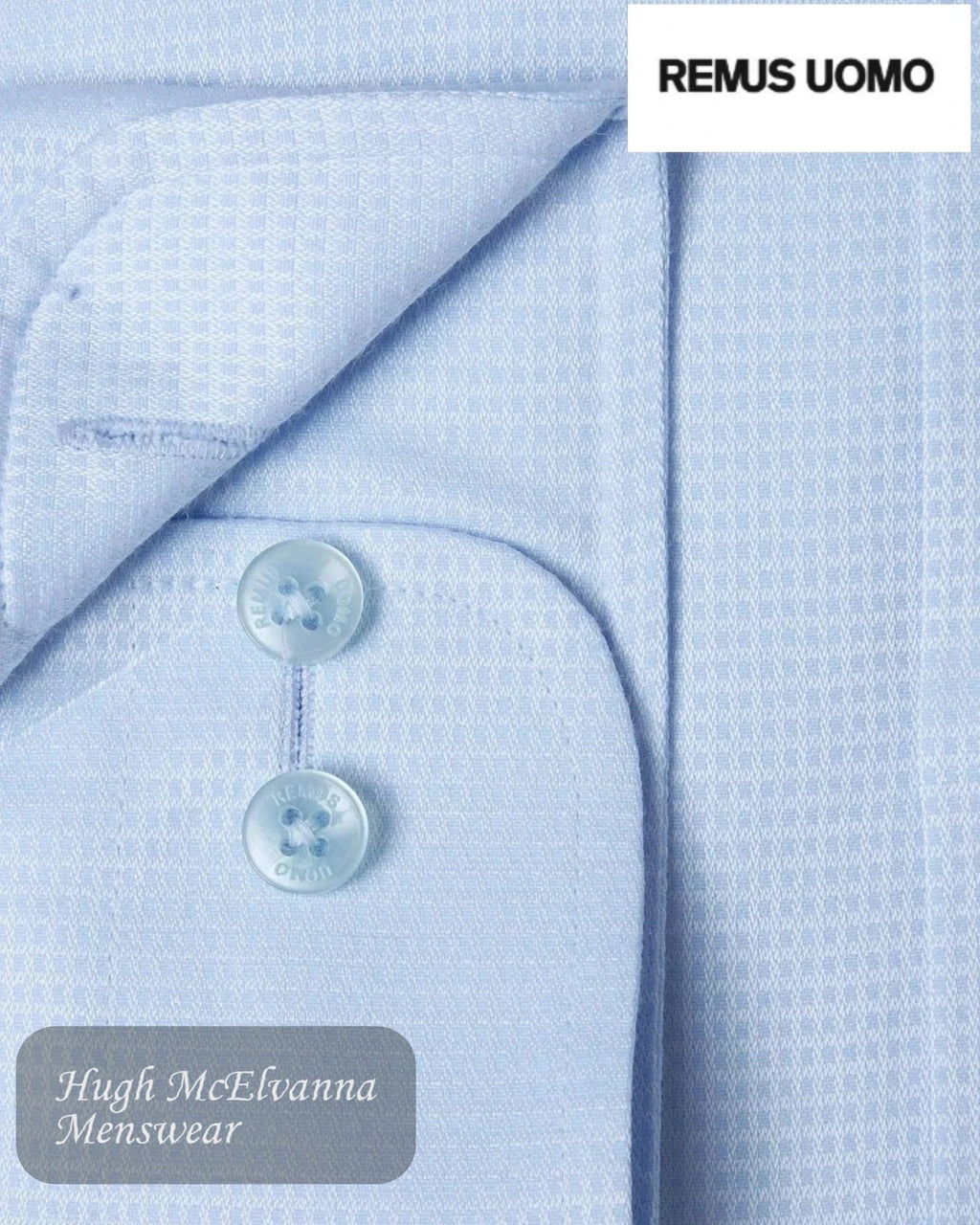 Blue Stretch Tapered Fit Mens Shirt Style: 18677/21 - Hugh McElvanna Menswear