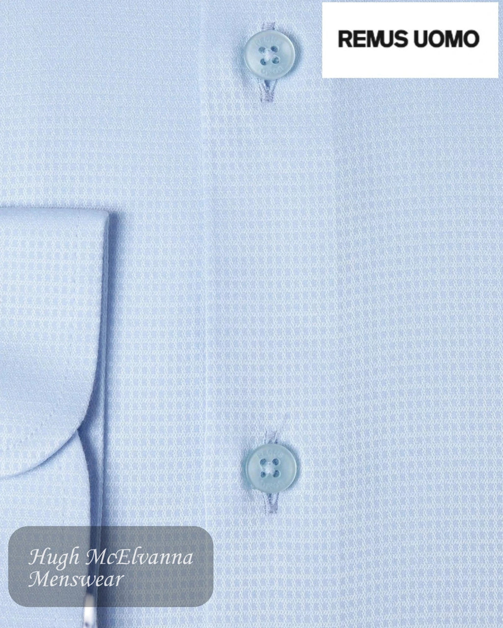 Blue Stretch Tapered Fit Mens Shirt Style: 18677/21 - Hugh McElvanna Menswear