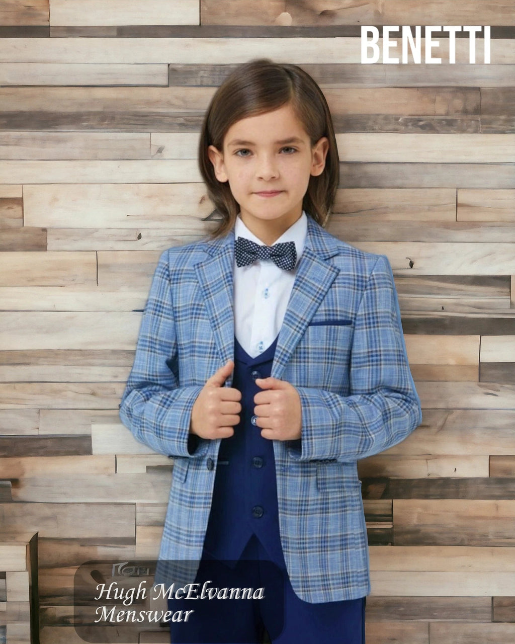 Boys Fashion 3Pc. Suit by Benetti Style: JACK - Hugh McElvanna Menswear