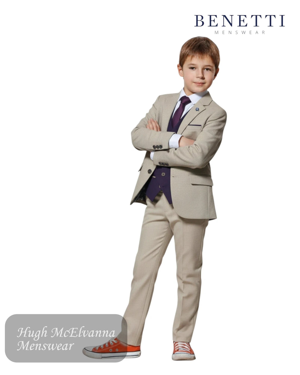Boys Fashion 3Pc. Suit by Benetti Style: ZAC - Hugh McElvanna Menswear