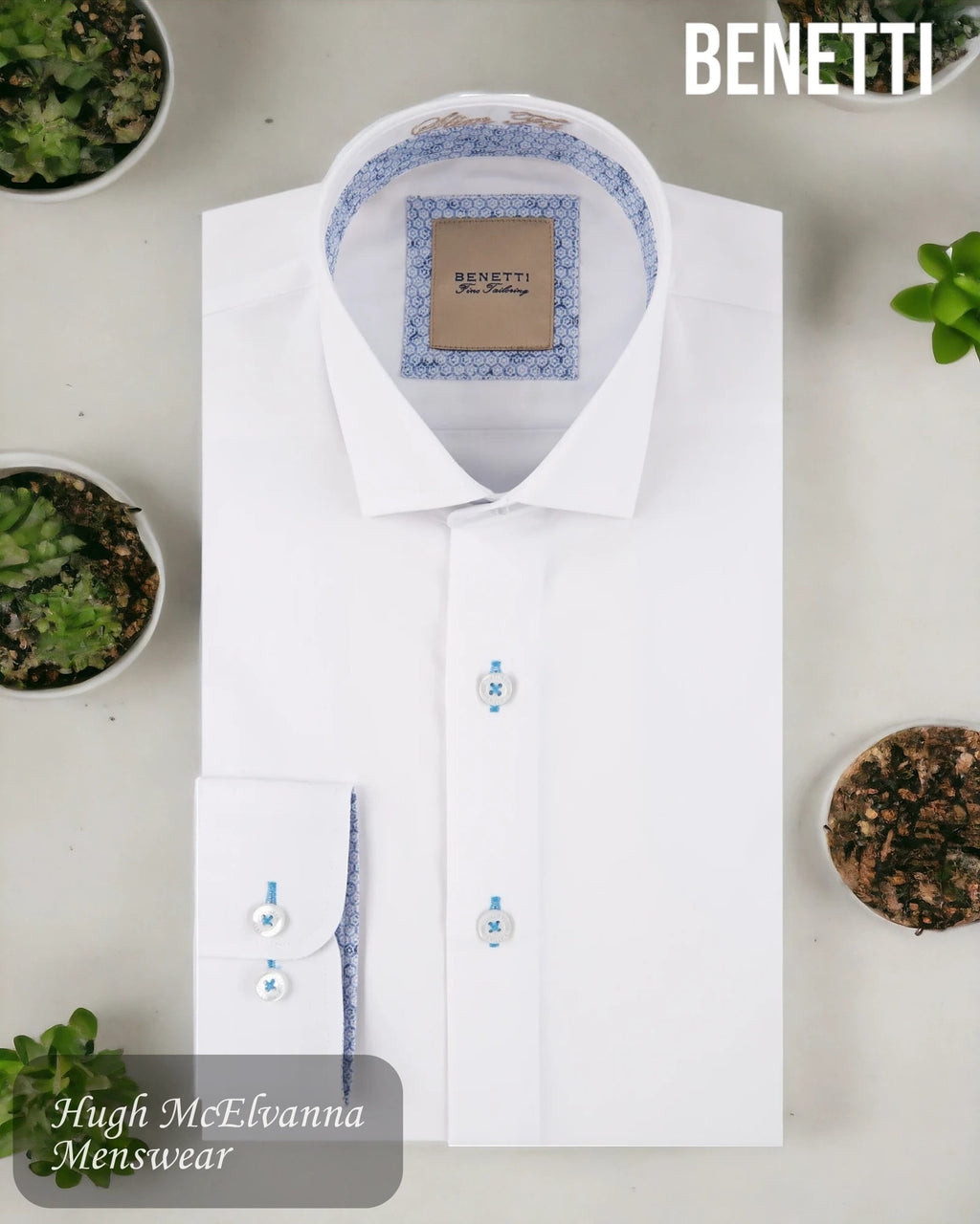 Boys Fashion White Long Sleeve Shirt by Benetti Style: OBJ - Hugh McElvanna Menswear