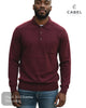 Cable 3 Button Long Sleeve Polo Pullover - Hugh McElvanna Menswear