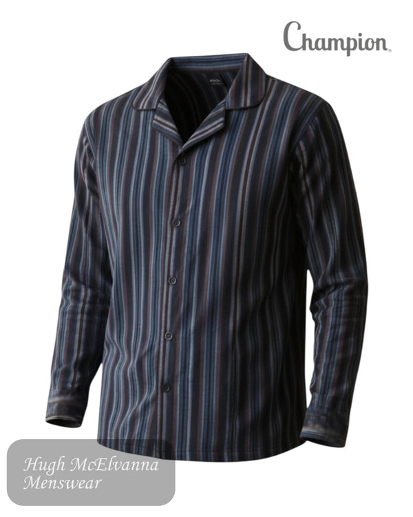Champion 3185 Kingston Blue Striped Pyjamas - Hugh McElvanna Menswear