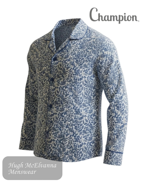 Champion Blue Paisley Brushed Cotton Pyjamas | 3166 - Hugh McElvanna Menswear