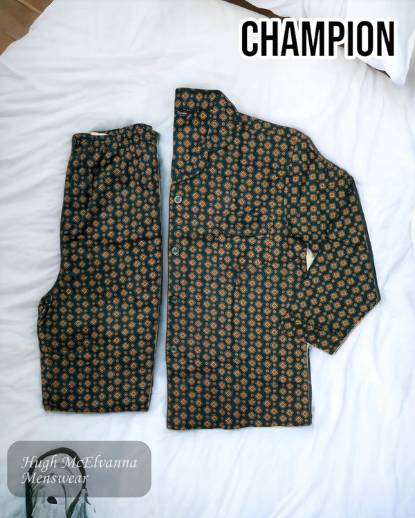 Champion Green Brushed Cotton Pyjamas Set - Hugh McElvanna Menswear