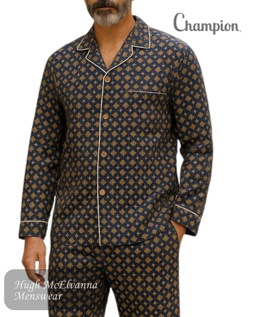 Champion Green Brushed Cotton Pyjamas Set - Hugh McElvanna Menswear