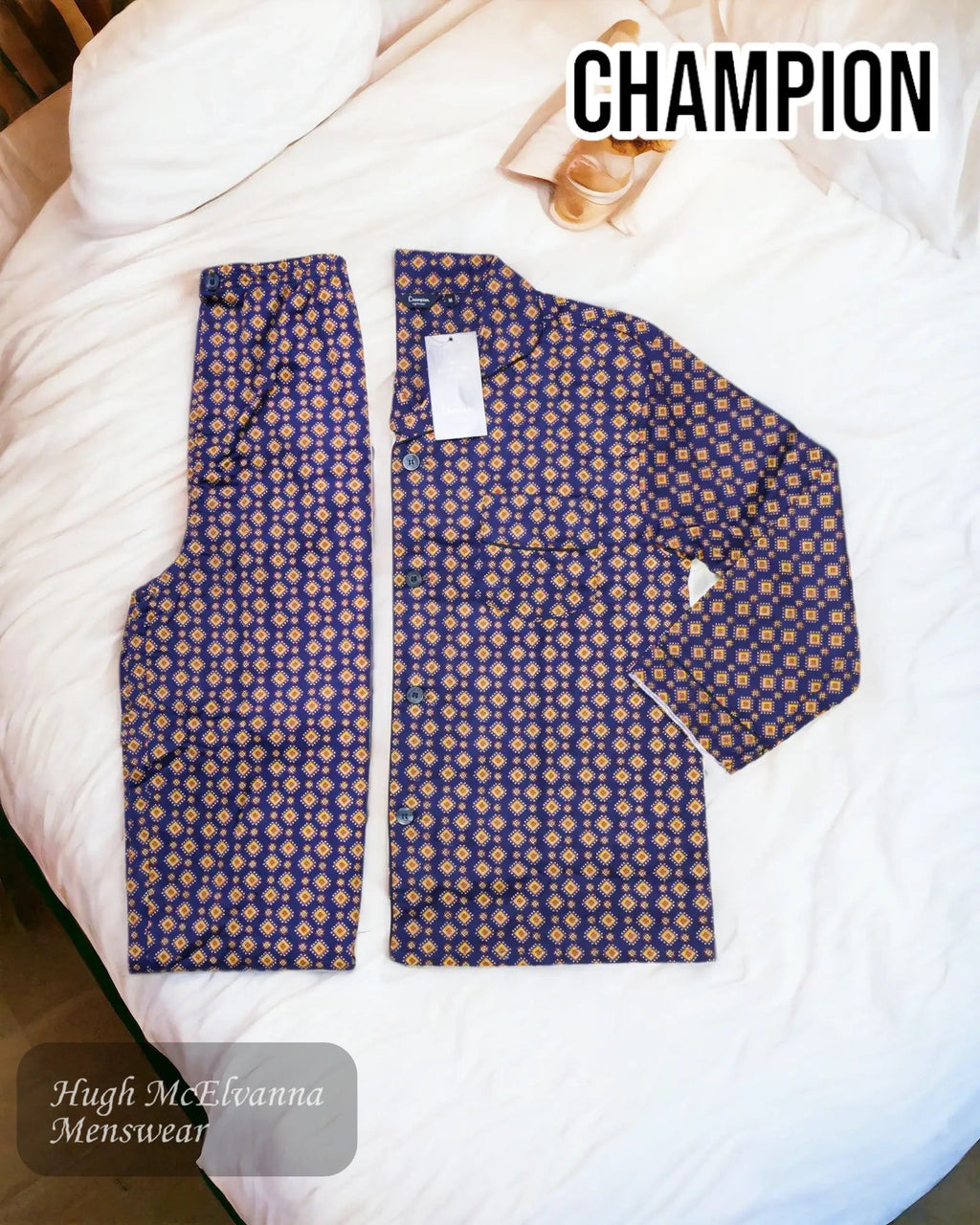 Champion Navy Brushed Cotton Pyjamas Set - Hugh McElvanna Menswear