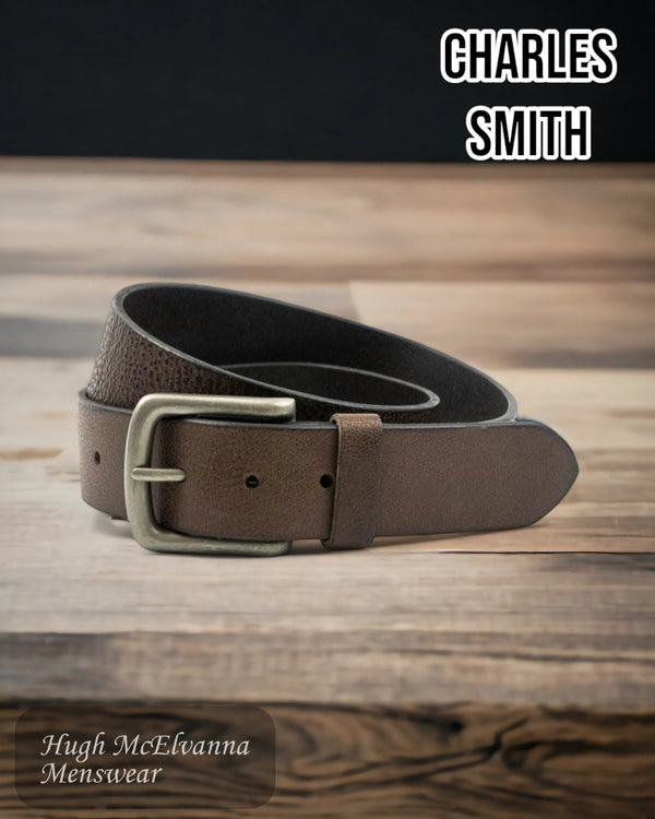 Charles Smith Brown Leather Belt Style: 30016 - Hugh McElvanna Menswear