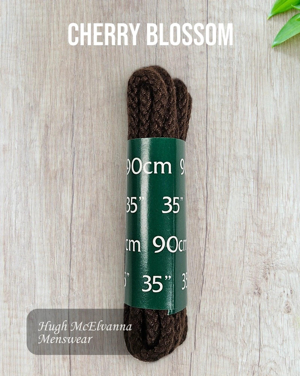 Cherry Blossom 90cm Brown Cord Laces - Hugh McElvanna Menswear