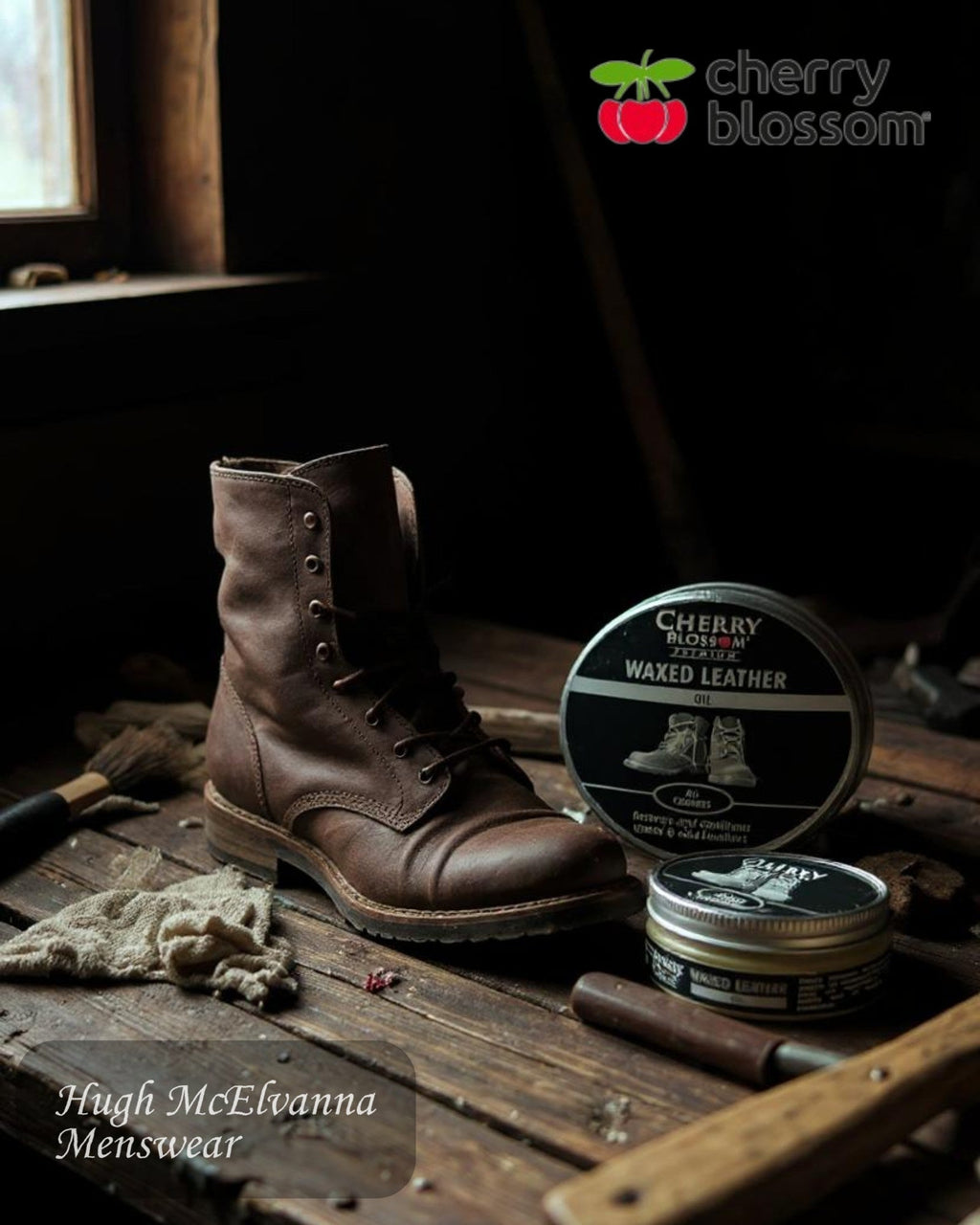 Cherry Blossom Waxed Leather Oil – Premium Leather Conditioner & Reviver - Hugh McElvanna Menswear