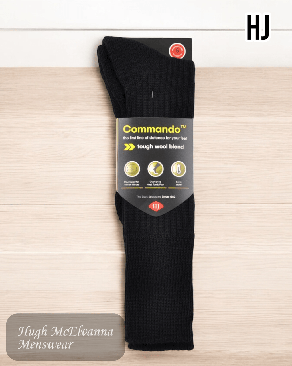 Commando BLACK long Socks - HJ3000 - Hugh McElvanna Menswear