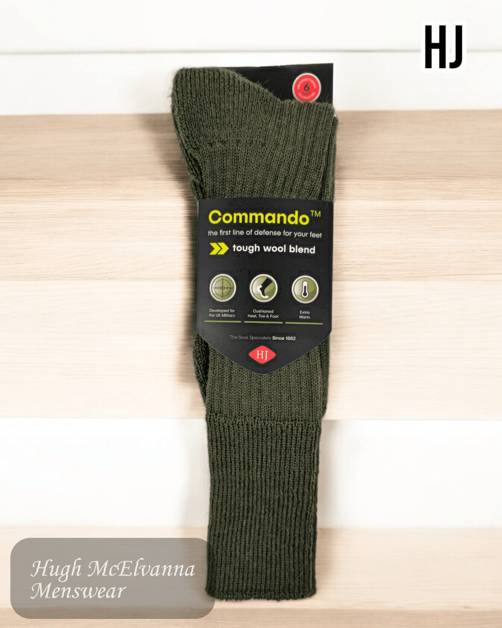 Commando OLIVE long Socks - HJ3000 - Hugh McElvanna Menswear