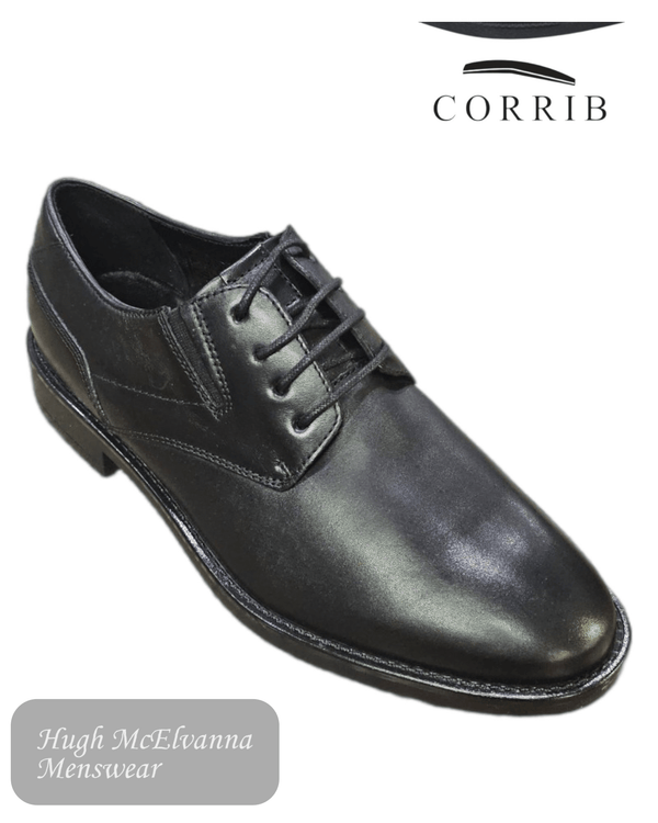 Corrib LEE Black Laced Leather Shoe – Timeless Comfort & Classic Style - Hugh McElvanna Menswear