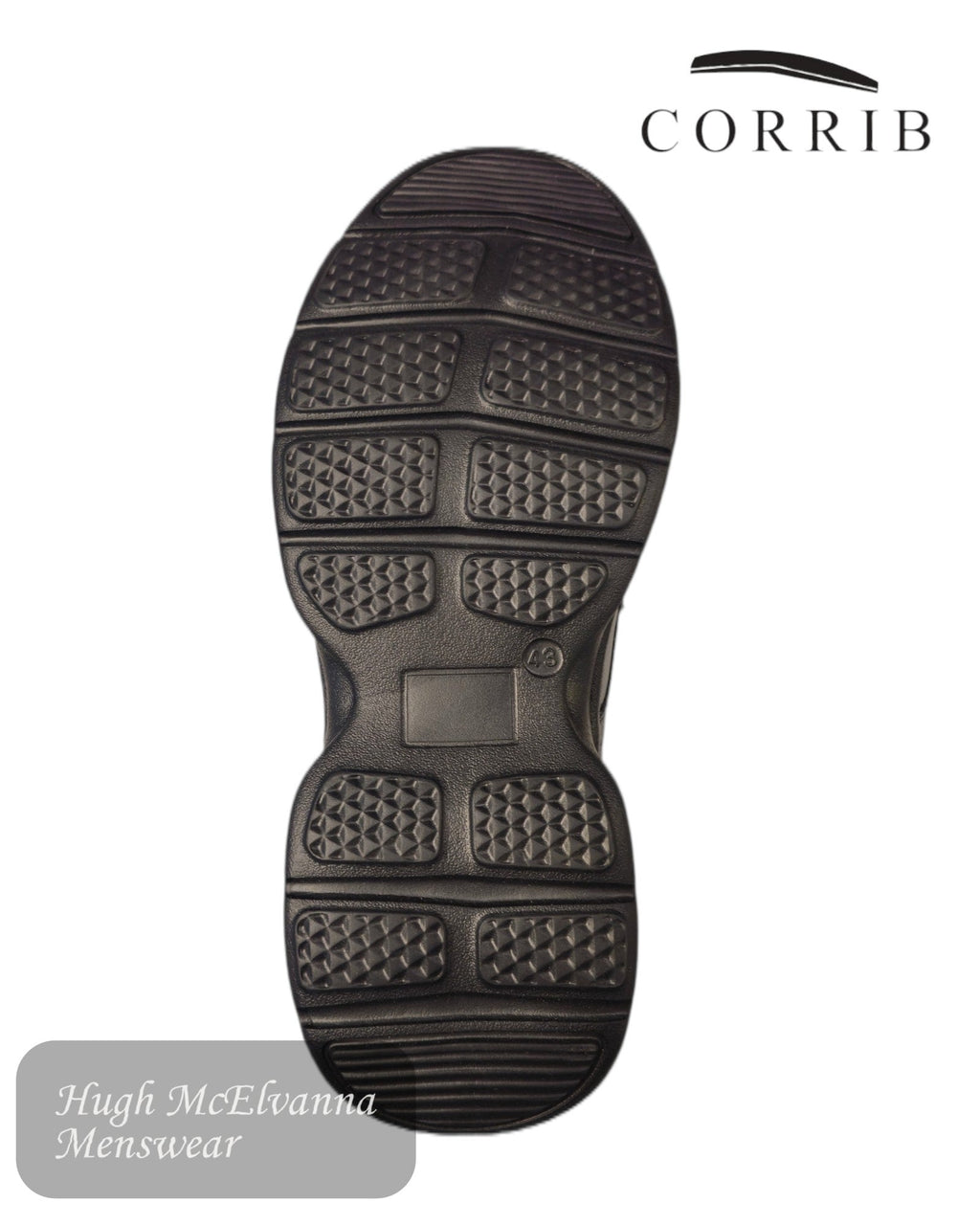 Corrib LOGAN Black Leather Casual Walking Shoe - Hugh McElvanna Menswear