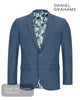 Daniel Grahame Blue Houndstooth Linen Blazer - Hugh McElvanna Menswear