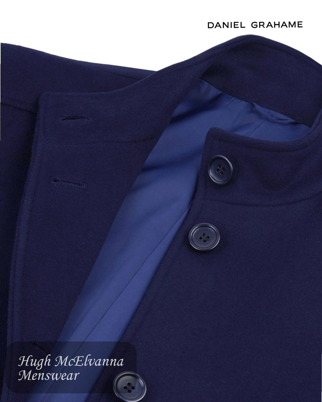 Daniel Grahame Watson Navy Fashion Overcoat 90206 - 28 - Hugh McElvanna Menswear