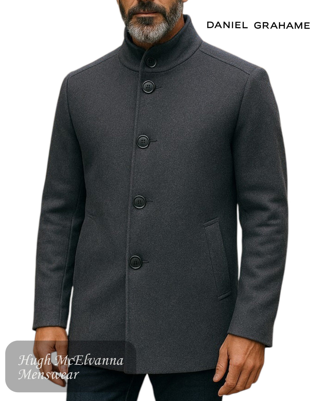 Daniel Grahame Watson Overcoat – Grey - 90206/07 - Hugh McElvanna Menswear