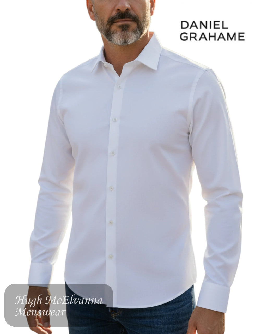 Daniel Grahame White Formal Shirt - 15300/01 - Hugh McElvanna Menswear