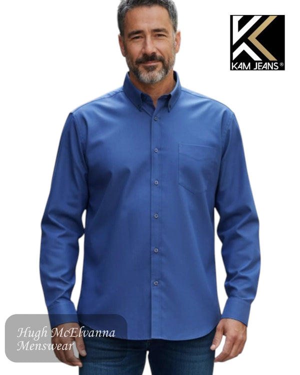 Dark Blue King Size Long Sleeve Oxford Shirt | KBS 664A - Hugh McElvanna Menswear