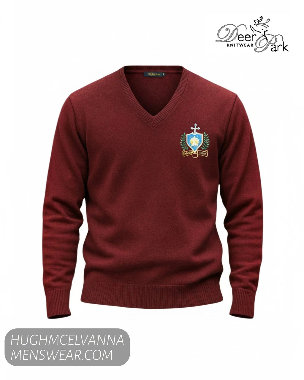 Deer Park St. Patrick’s Keady Acrylic V-Neck School Sweater - A1158 - Hugh McElvanna Menswear