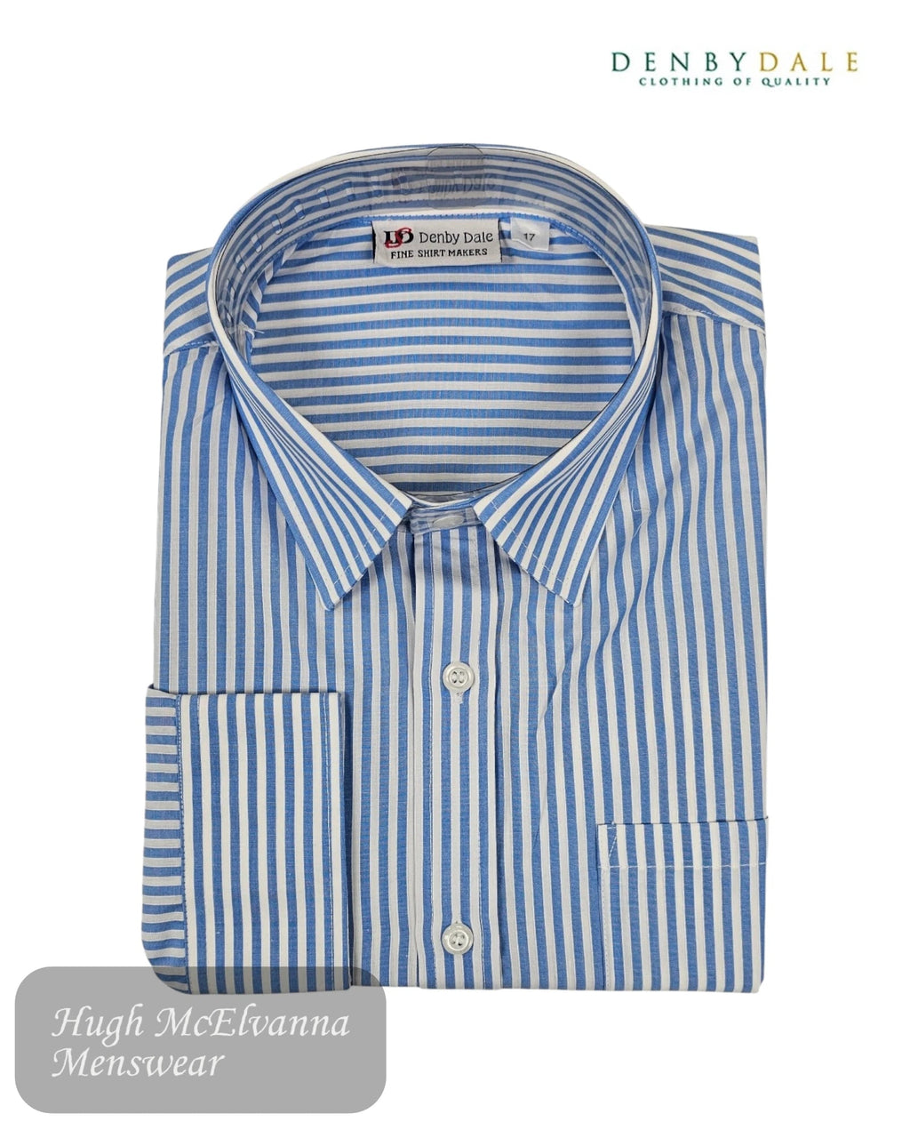 Denbydale Blue Stripe Shirt | M1KQ - Hugh McElvanna Menswear