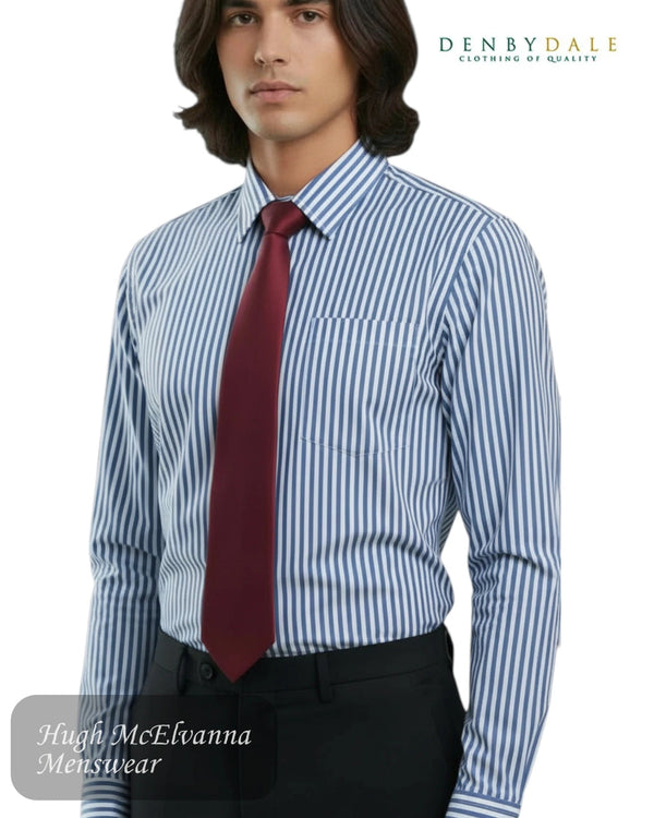 Denbydale Blue Stripe Shirt | M1KQ - Hugh McElvanna Menswear