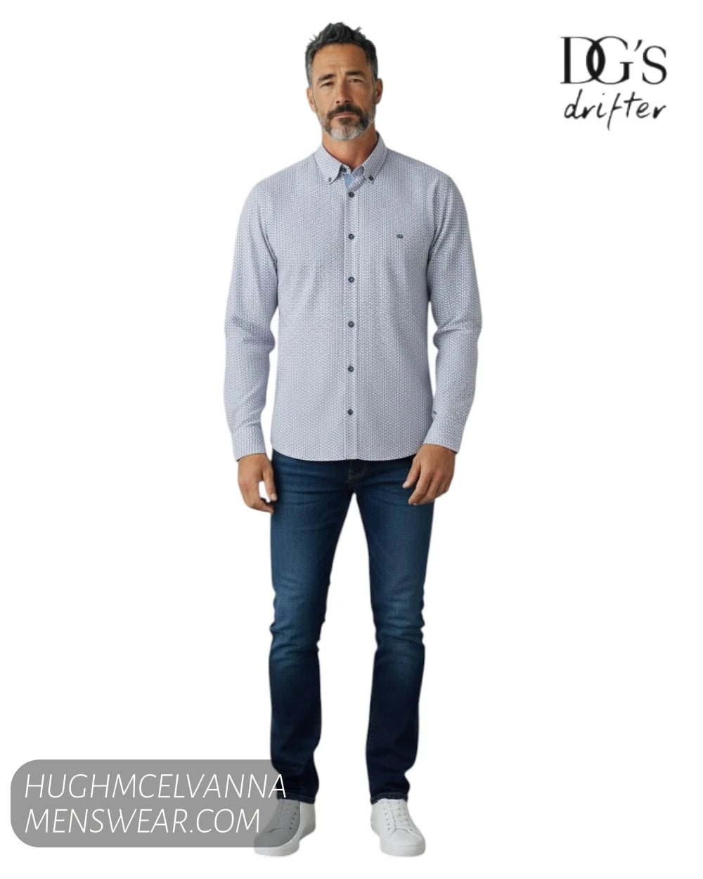 DG's Drifter Design Shirt with Button Down Collar 14181/24 - Hugh McElvanna Menswear - Shirt