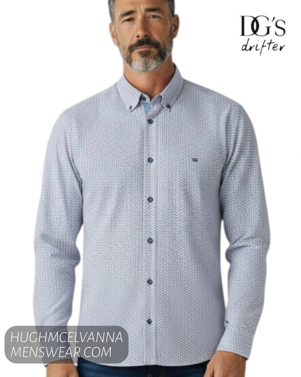 DG's Drifter Design Shirt with Button Down Collar 14181/24 - Hugh McElvanna Menswear - Shirt