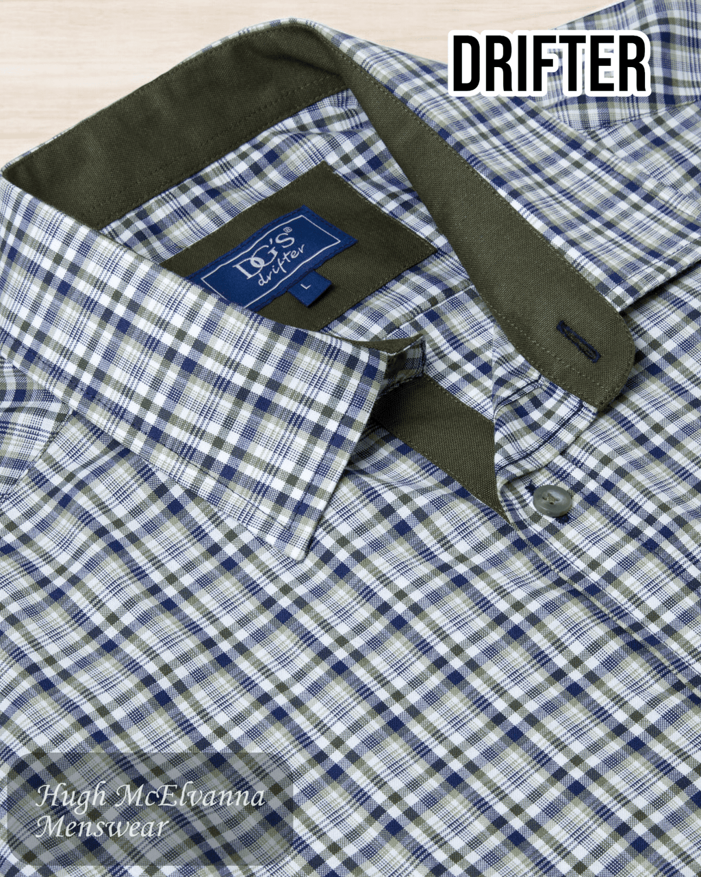 DGs Drifter Green Check Shirt - 14658/36 - Hugh McElvanna Menswear