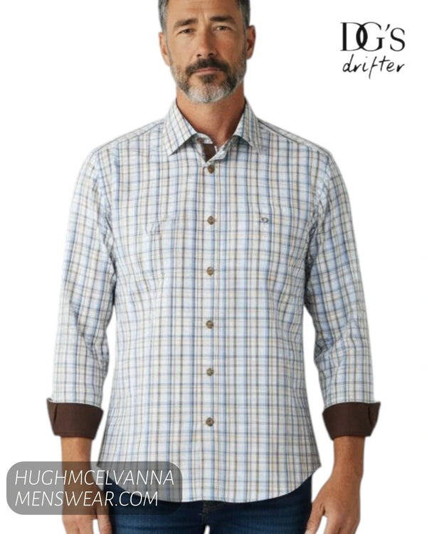 DG's Drifter Long Sleeve Check Shirt 14047/48 - Hugh McElvanna Menswear - Shirt