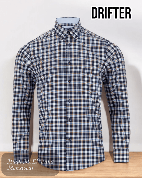 DGs Drifter Navy Long Shirt 14475/29 - Hugh McElvanna Menswear