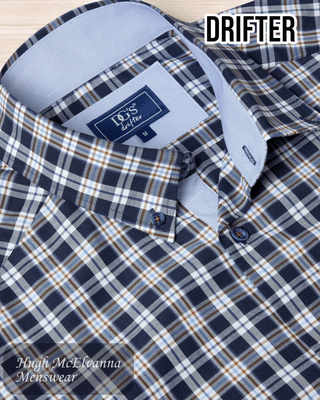 DGs Drifter Navy Long Shirt 14475/29 - Hugh McElvanna Menswear