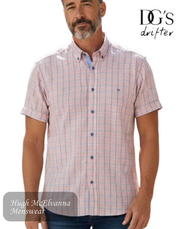 DG's Drifter Red Check Short Sleeve Shirt | 14150SS/64 - Hugh McElvanna Menswear