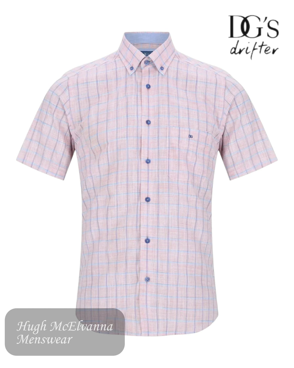 DG's Drifter Red Check Short Sleeve Shirt | 14150SS/64 - Hugh McElvanna Menswear