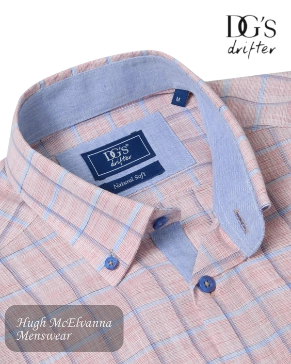 DG's Drifter Red Check Short Sleeve Shirt | 14150SS/64 - Hugh McElvanna Menswear