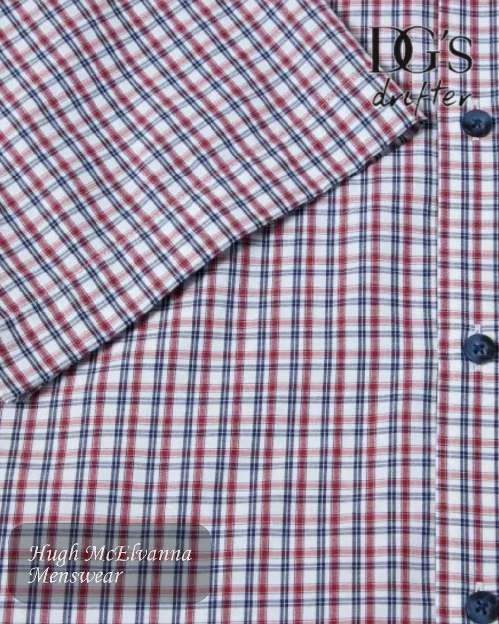 DG's Drifter Red Checked Short Sleeve Shirt | 14024SS/66 - Hugh McElvanna Menswear