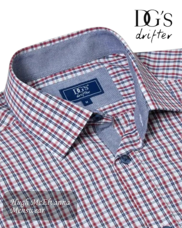 DG's Drifter Red Checked Short Sleeve Shirt | 14024SS/66 - Hugh McElvanna Menswear