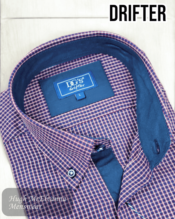 DGs Drifter Wine Long Shirt 14471/68 - Hugh McElvanna Menswear